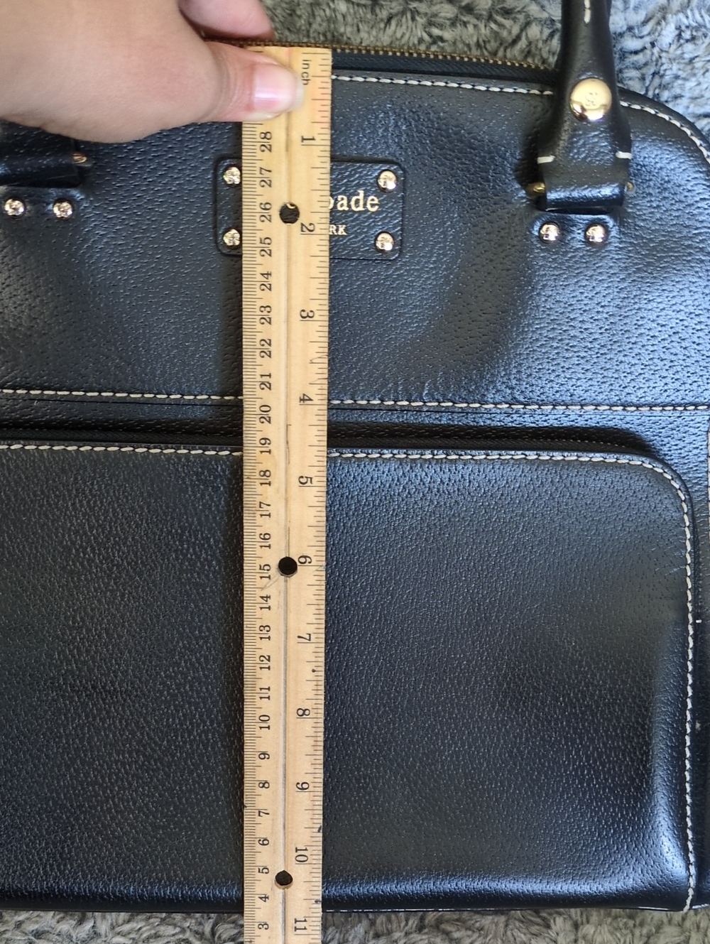 Kate Spade Wellesley Leather Small Maeda Top Handle Satchel In Black - Picture 14 of 14